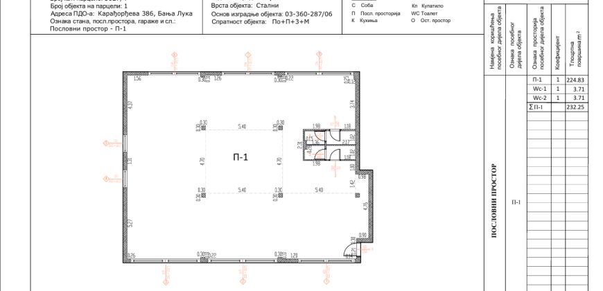 Poslovni prostor 232,25 m2 – Lauš