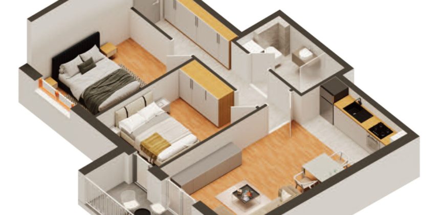 Trosoban stan 63,19 m2 – Budžak