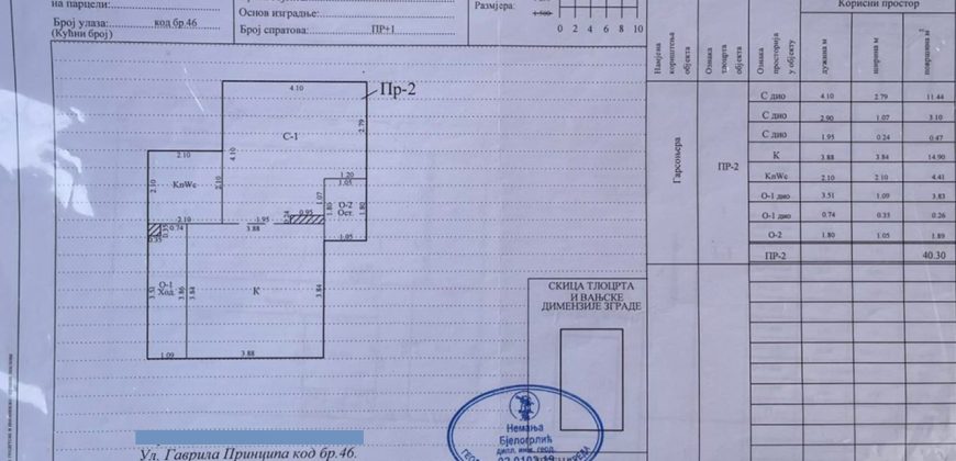 Jednosoban stan 40,30 m2 – Mejdan