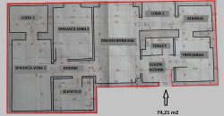Trosoban stan 74,21m2 sa garažnim mjestom – Centar