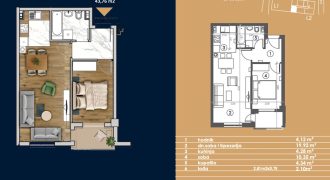 Dvosoban stan 43,76 m2 – Starčevica