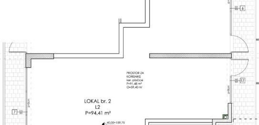 Poslovni prostor 94,41 m2 – Podnožje Starčevice