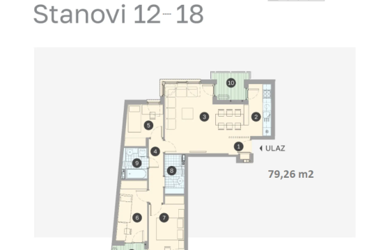 Četvorosoban stan 79,26 m2 – Borik