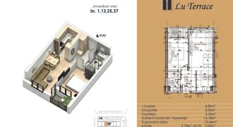 Dvosoban stan 41,56 m2 – Budžak