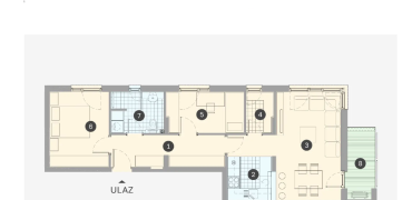Trosoban stan 65,70 m2 – Borik