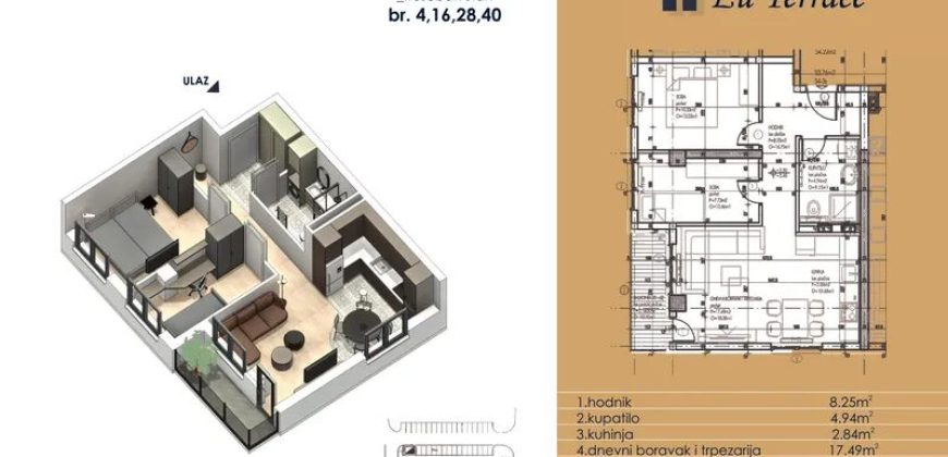 Trosoban stan 52,21 m2 – Budžak