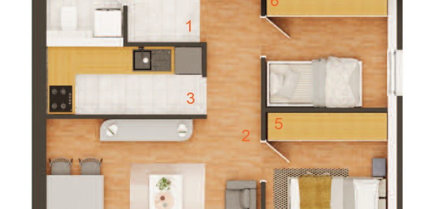 Dosoban stan 51,70 m2 – Budžak