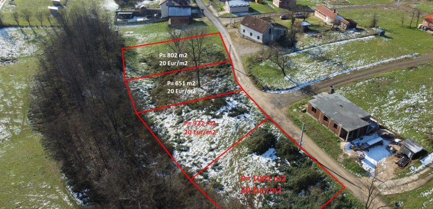 Prodaju se četiri placa od 651m2 do 1001m2 – Kuljani
