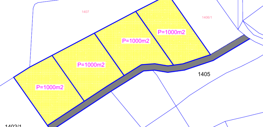 Prodaju se četiri placa po 1000m2 – Šargovac