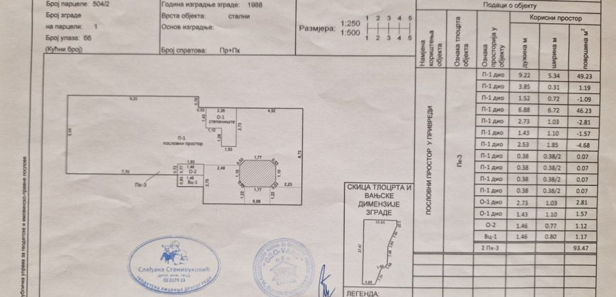 Iznajmljuje se poslovni objekat 320 m2 – K4